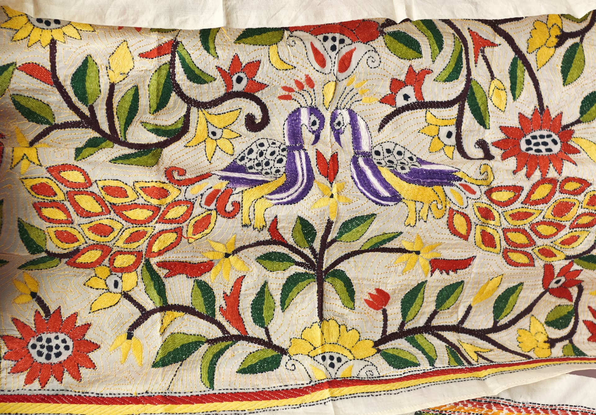 <p><em>Kantha saris have intricate embroidered patterns. (Shutterstock)</em></p>