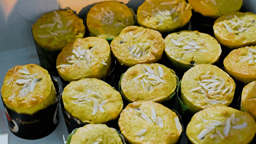 <p>Golden, fragrant and topped with slivers of almond — Christmas treats fresh from home kitchens.</p>