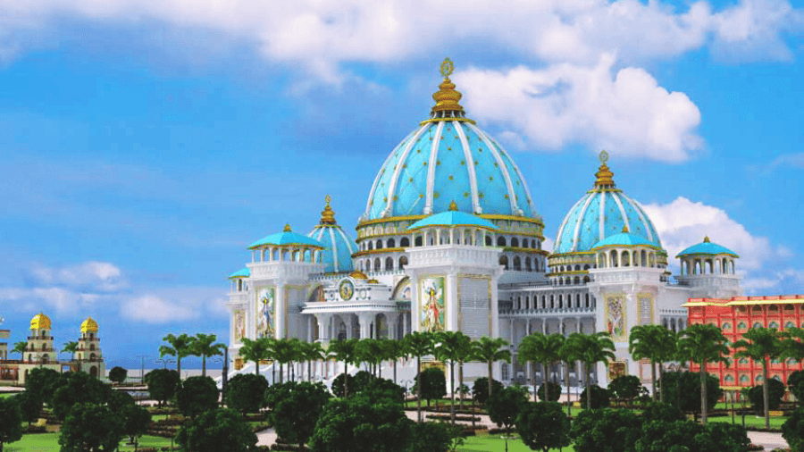 <p>The temple in Mayapur is one of the most frequently visited religious sites in the world. &nbsp; &nbsp;&nbsp;</p>