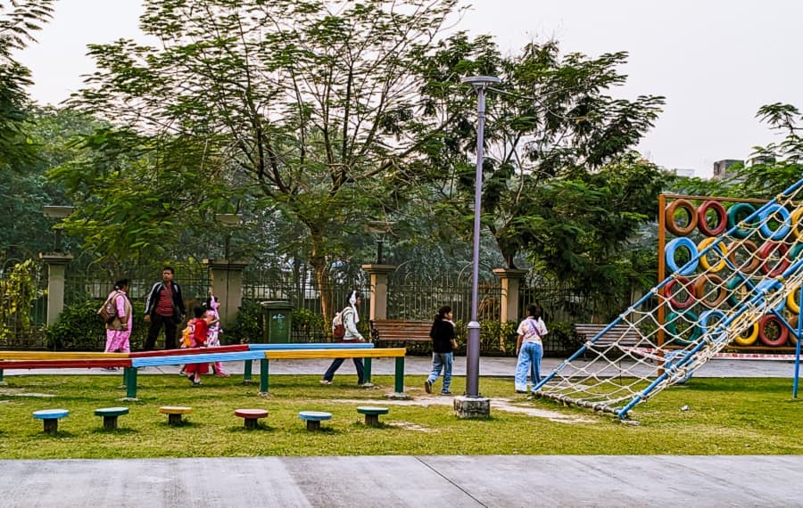 <p>The museum grounds include a children’s play area.</p>