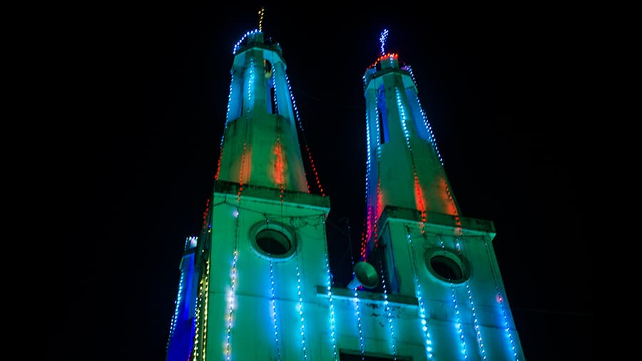 <p>During Christmas Emanuel Church is lit up in vibrant colours. (Picture by Rangan Datta)</p>