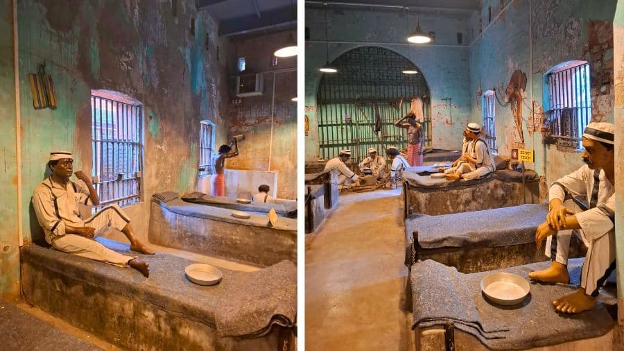 <p>Tableaux depict the dismal plight of imprisoned freedom fighters. (Pictures by Bishnupriya Banerjee)</p>