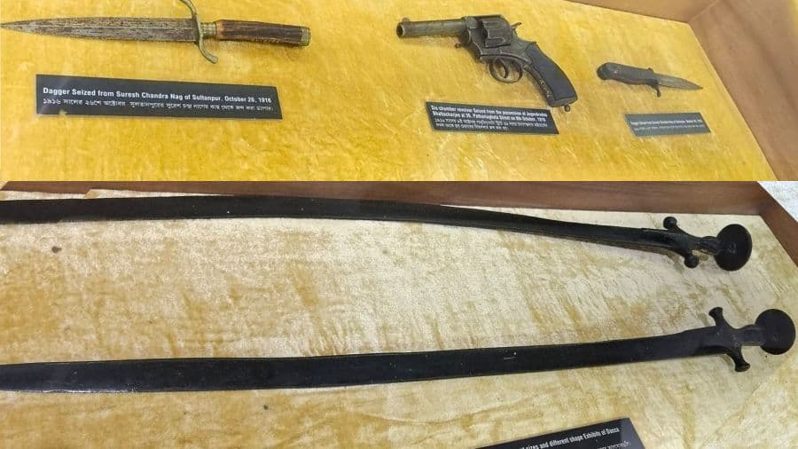 <p>Arms used to fight the might of the British Empire. (Pictures by Bishnupriya Banerjee)</p>