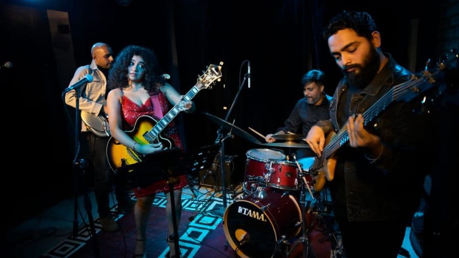 <p>The Big Family performing at Skinny Mo's. (Picture by the venue)</p>