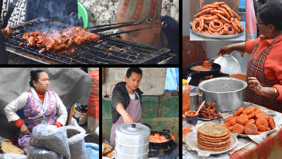 <p>A variety of freshly cooked food is on offer for those wishing to try authentic hill cuisine. (Pictures by Purav Pradhan)</p>