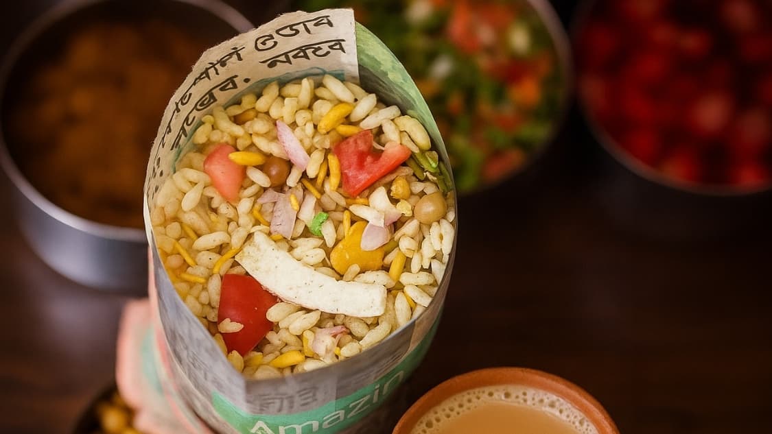 <p>At its heart,&nbsp;<em>jhalmuri</em> is a spicy puffed rice snack that brings together an irresistible medley of flavours and textures. (Shutterstock)</p>