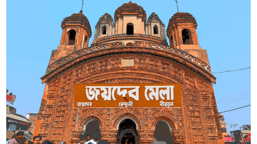 <p>The Radhabinod Temple at Joydev Kenduli, near which the Mela is held. (Picture by Kinjal Bose, Wikimedia Commons)</p>