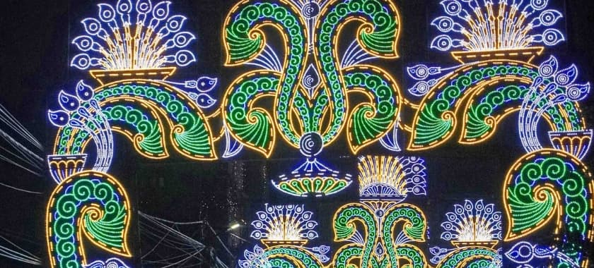 <p>Chandernagore is known for its elaborate light panels.</p>
